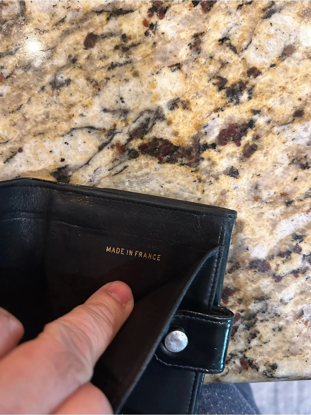 CHANEL Black Patent Leather CC Fold Wallet